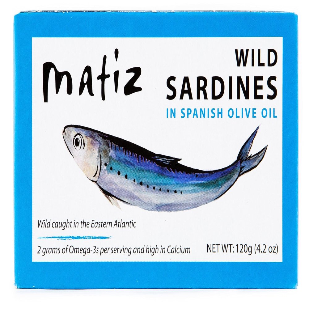 Matiz Sardines in Olive Oil, 4.2 Ounce Can (Pack of 25) Spanish Gourmet Wild Caught Natural Fish for Tapas, Snacks, or Meals, Protein Rich, Sealed Freshness