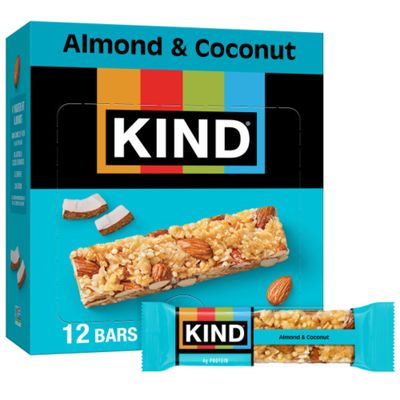 KIND Nut Bars, Almond & Coconut, Healthy Snack Bars, Gluten Free, Low Sodium, 3g Protein, 12 Count