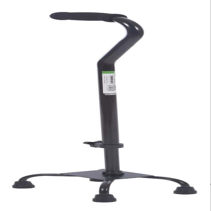 Essential Medical Supply Small Base Quad Cane in Black - Height Adjustable Walking Cane, Sturdy and Durable Walking Cane for Improved Mobility and Stability with 4 Prong Base and Rubber Tips