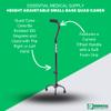 Essential Medical Supply Small Base Quad Cane in Black - Height Adjustable Walking Cane, Sturdy and Durable Walking Cane for Improved Mobility and Stability with 4 Prong Base and Rubber Tips view 3