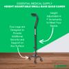 Essential Medical Supply Small Base Quad Cane in Black - Height Adjustable Walking Cane, Sturdy and Durable Walking Cane for Improved Mobility and Stability with 4 Prong Base and Rubber Tips view 4