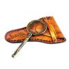Calyron Brass Magnifying Glass Handheld Nautical Light Weight Best Science Real Home Decor Office Table Decorative Design Science Students Detective kit Glass with Leather case view 1