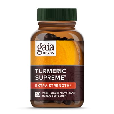 Gaia Herbs Turmeric Supreme Extra Strength - Supports Occasional Discomfort from Normal Wear & Tear* - with Turmeric Curcumin & Black Pepper - 60 Vegan Liquid Phyto-Caps (Up to 60 Servings)