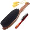 KENT CR8 Clothes Brush, 100% Natural Black Boar Bristle Lint Remover for Cashmere, Wool, and Silk for Keeping Fabrics Free from Fibres, Fluff and Pet Hair. Luxury Three Veneered Woods. Made in England view 1