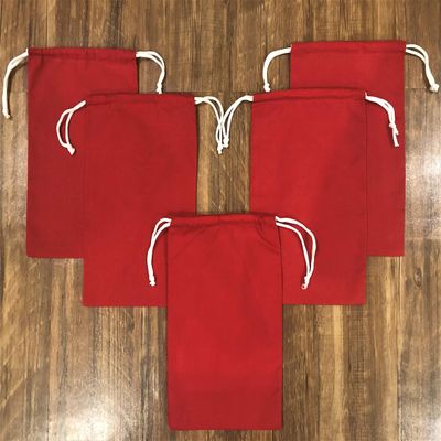 Cotton Double Drawstring Muslin Bags 4"X6" (RED Color) - 50 Pieces