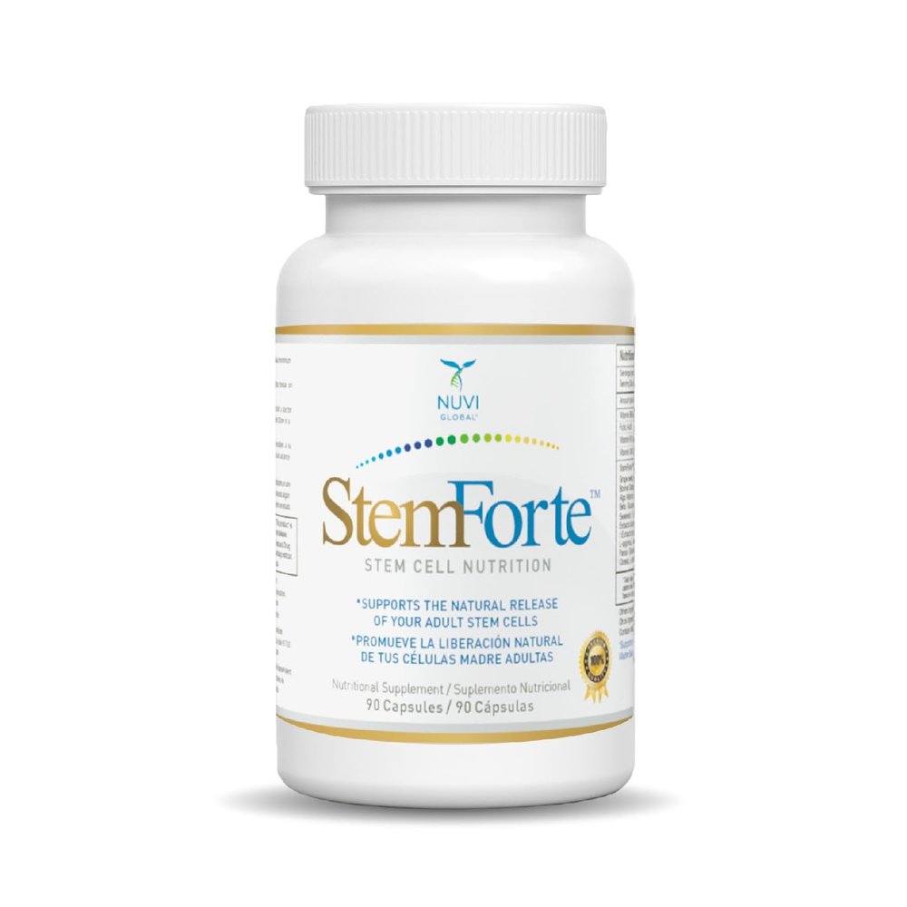 NuVi Global Stemforte Stem Cell Supplements | Anti Aging Supplement Stem Cell Nutrition to Promote Cellular Regeneration and Repair, Regenerate Old & Damage Cells | 90 Capsules for Men and Women