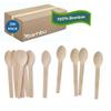 Bambu Pack of 250 - Bamboo Spoons Disposable Set, Biodegradable Eco Friendly Products, Bamboo Utensils for Events, Compostable Cutlery - Bulk Case view 1