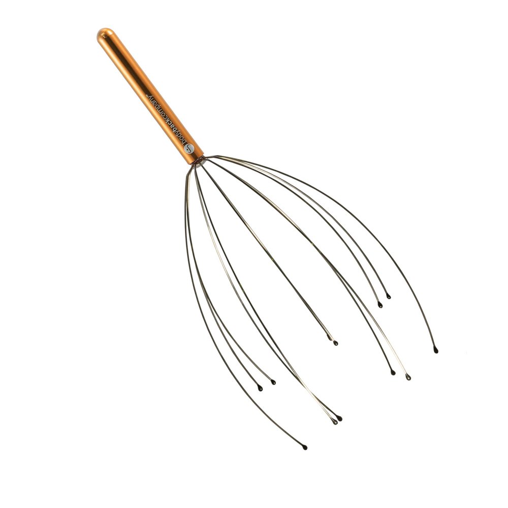 Body Back Scalp Massager, Head Scratcher, Manual Head Massager for Stress Relief, Relaxing Scalp Scratcher, Tingler for Gentle Hair Stimulation (Gold)