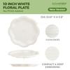 [100 COUNT] SUGARFIBER 10-inch Compostable PFAS Free Floral Paper Plates, White Floral Acanthus Collection Natural Sugarcane Disposable Bagasse Eco Friendly Wedding Dinner Plates Elegant, New Version view 2