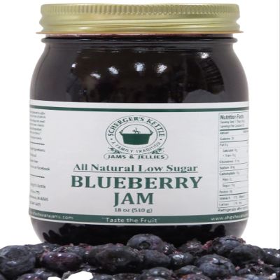 Blueberry Jam, All Natural/Low Sugar, 18 oz