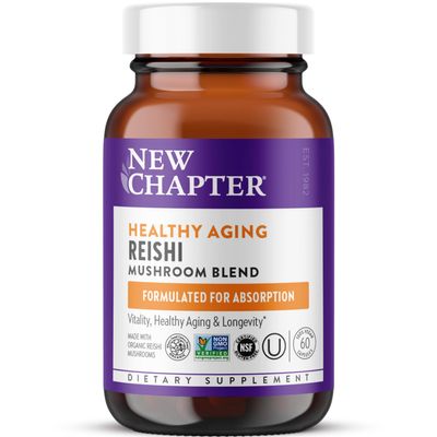 New Chapter Reishi Mushroom - LifeShield Reishi for Healthy Aging + Organic Reishi Mushroom + Vegan + Non-GMO, Nootropic Ingredients - 60 ct