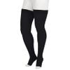 Juzo Soft 2001 Thigh-High, 20-30 mmHg, Open Toe Compression Stocking with Silicone Top Band for Men & Women, Short, 5 (V), Black view 1