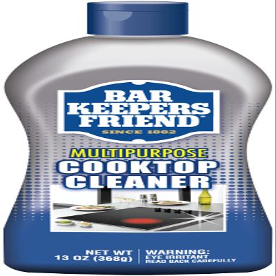 BAR KEEPERS FRIEND Multipurpose Cooktop Cleaner (13 oz) - Liquid Stovetop Cleanser - Safe for Use on Glass Ceramic Cooking Surfaces, Copper, Brass, Chrome, and Stainless Steel and Porcelain Sinks']