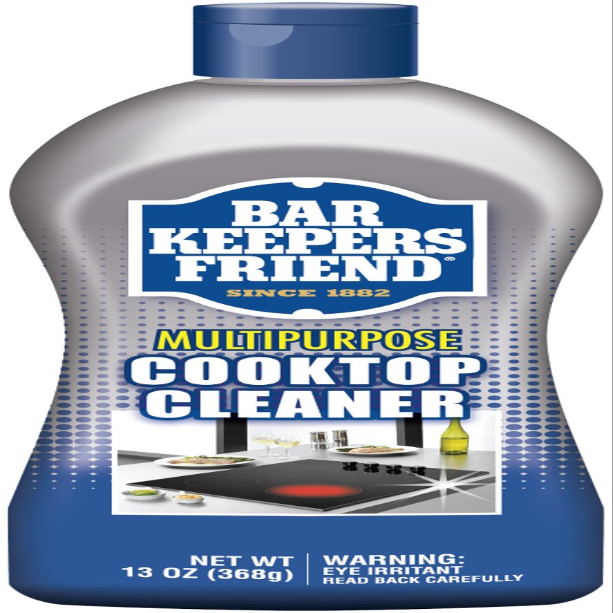 BAR KEEPERS FRIEND Multipurpose Cooktop Cleaner (13 oz) - Liquid Stovetop Cleanser - Safe for Use on Glass Ceramic Cooking Surfaces, Copper, Brass, Chrome, and Stainless Steel and Porcelain Sinks']
