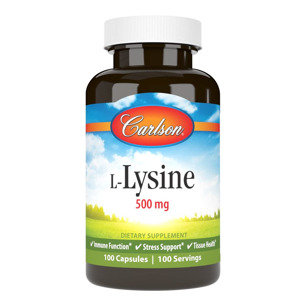 Carlson Labs L-Lysine, 500mg, 100 Capsules