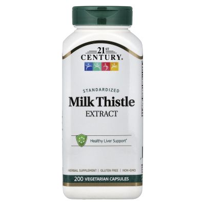 21st Century Milk Thistle Extract Veg Capsules, 200 Count
