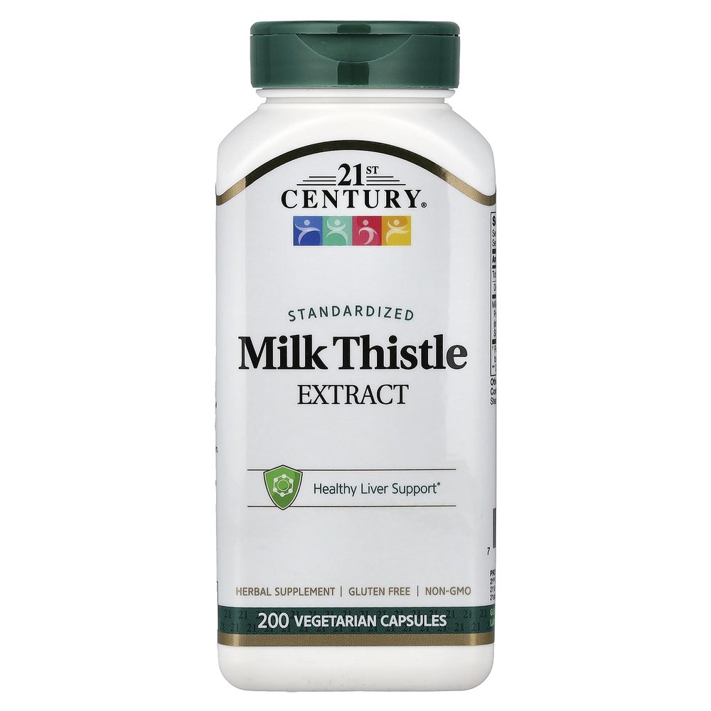 21st Century Milk Thistle Extract Veg Capsules, 200 Count