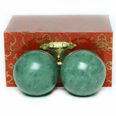 BRABUD 1.57" Marble Green Baoding Balls Chinese Health Exercise Massage Balls Stress Relieve Hand Exercise BS023