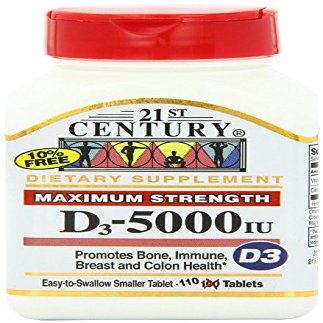21st Century D 5000 iu Tablets, 110-Count Pack of 2