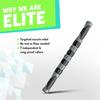 Elite Massage Roller Stick Targets Sore, Tight Leg Muscles to Prevent Cramps and Release Tension. It's Sturdy, Lightweight, Smooth Rolling and Thankfully This Lifesaver has Comfortable Handles.Silver view 4
