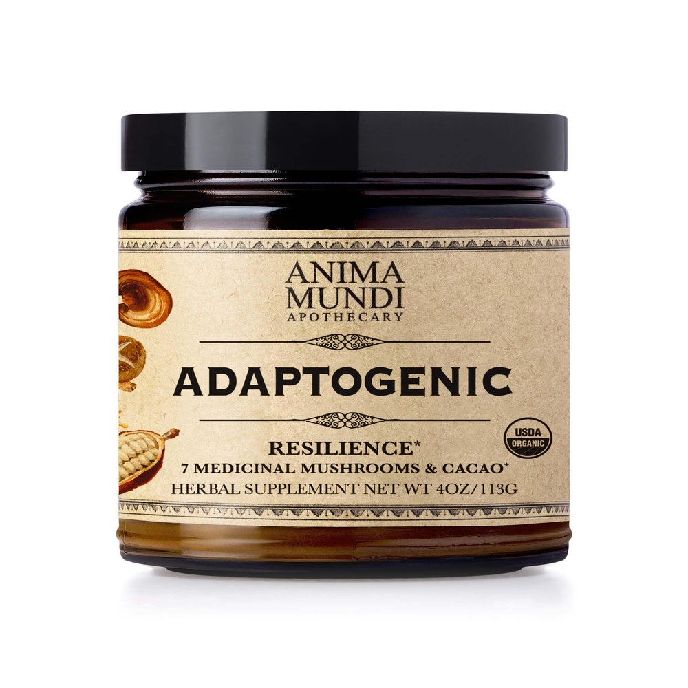 Anima Mundi Apothecary Organic Mushroom Supplement - Adaptogenic Mushrooms + Cacao - Uplifting Powder with Organic Lion's Mane, Shiitake, Chaga & More - Add to Coffee, Tea & Smoothies (4oz / 113g)