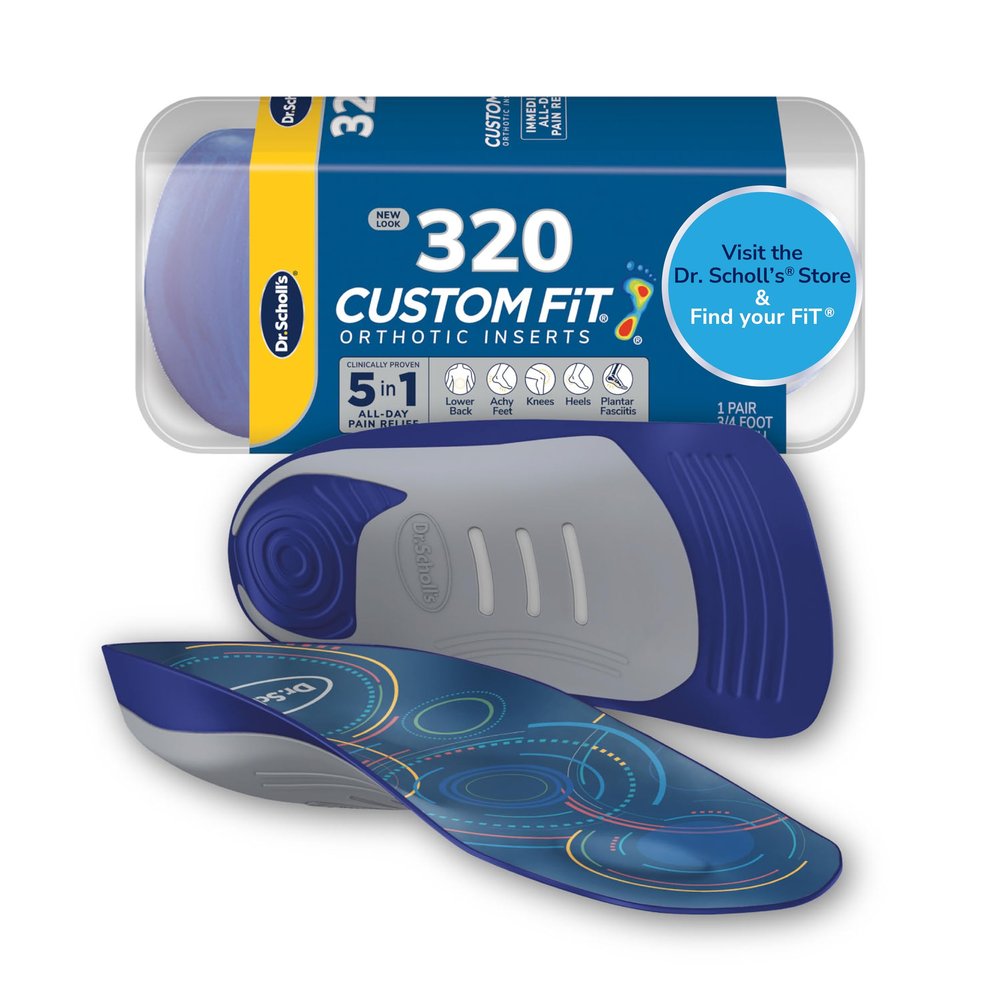 Dr. Scholls Custom Fit Orthotics 3/4 Length Arch Support Shoe Inserts - Plantar Fasciitis Relief Insoles for Men and Women, Immediate All-Day Total Lower Body Pain Relief, FSA HSA Eligible, CF320