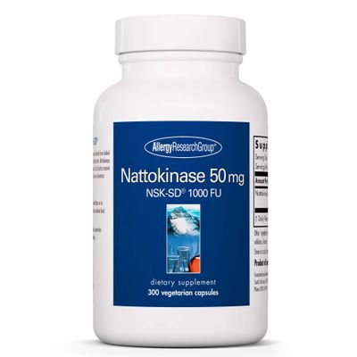 Allergy Research Group ARG Nattokinase 50 mg - Supplement to Support Healthy Circulation - Delivers 50 mg Nattokinase NSK-SD from Fermented Soybeans per Serving - 150 Servings - 300 Capsules