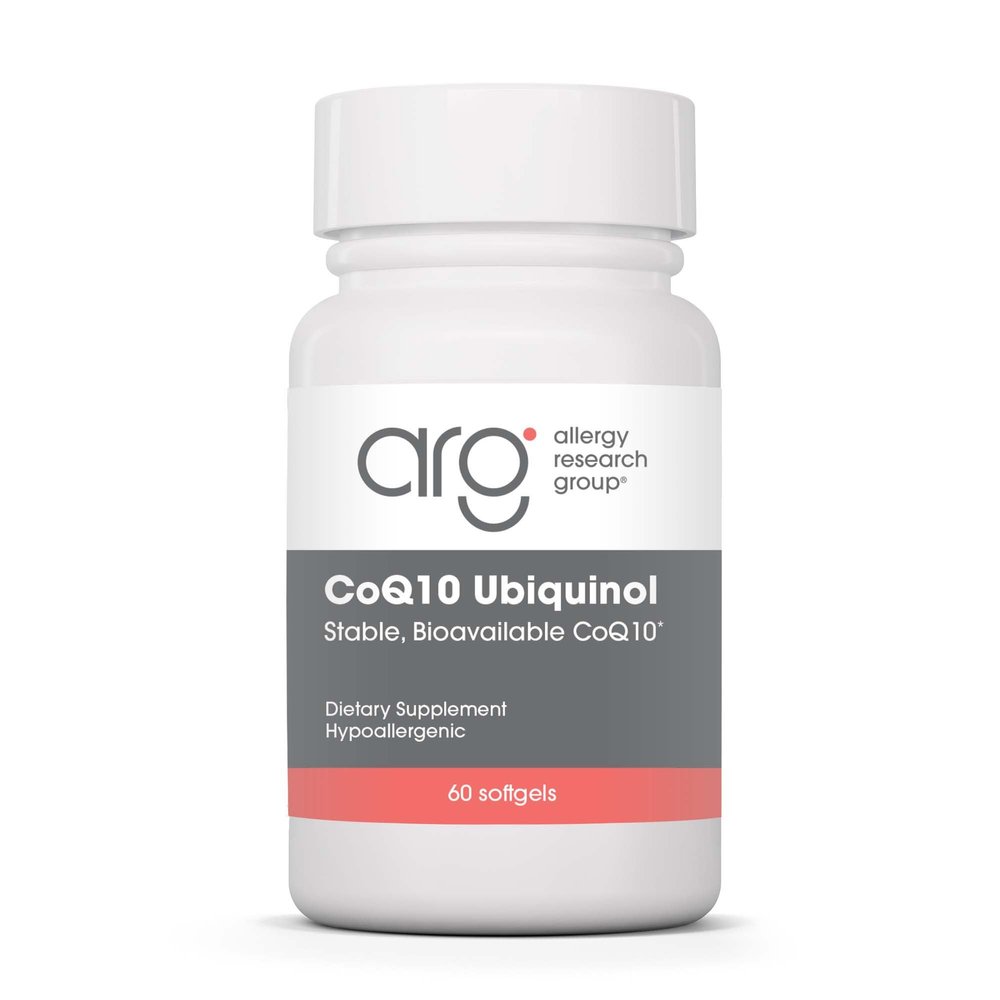 Allergy Research Group CoQ10 Ubiquinol - Delivers 100 mg CoQ10 - Supports Cellular Energy Production, Antioxidant Activity & Heart Wellness - 60 Servings - 60 Vegetarian Capsules