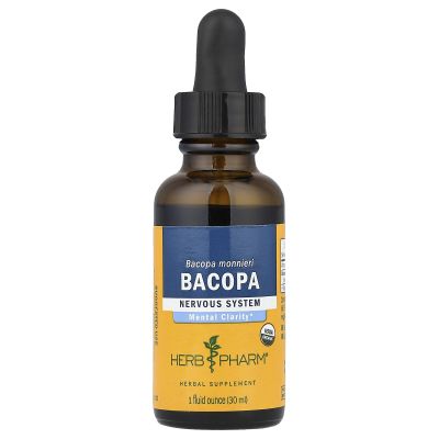 Herb Pharm Certified Organic Bacopa Liquid Extract for Brain Support - 1 Ounce (DBAC01)