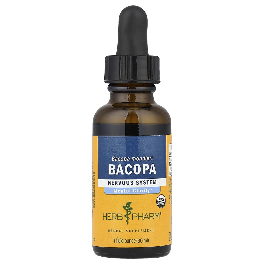 Herb Pharm Certified Organic Bacopa Liquid Extract for Brain Support - 1 Ounce (DBAC01)