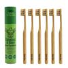 Gaia Guy Natural Bristle Bamboo Toothbrush (NO Nylon - Boar Hair ONLY) - Totally Compostable & Biodegradable Boar Bristle and Bamboo Toothbrushes - Zero Waste - 6-Pack view 1