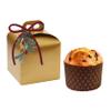 Deluxe Gold Holiday Large Panettone Cake Mold Pan Gift Box - Pack of 6 Boxes - 8'' x 8'' x 7'' - White - Boxes ONLY view 1