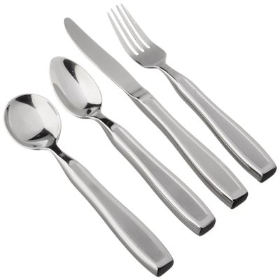Kinsman KEatlery Weighted Utensils, Set of 4 Includes Knife, Fork, Teaspoon and Soup Spoon