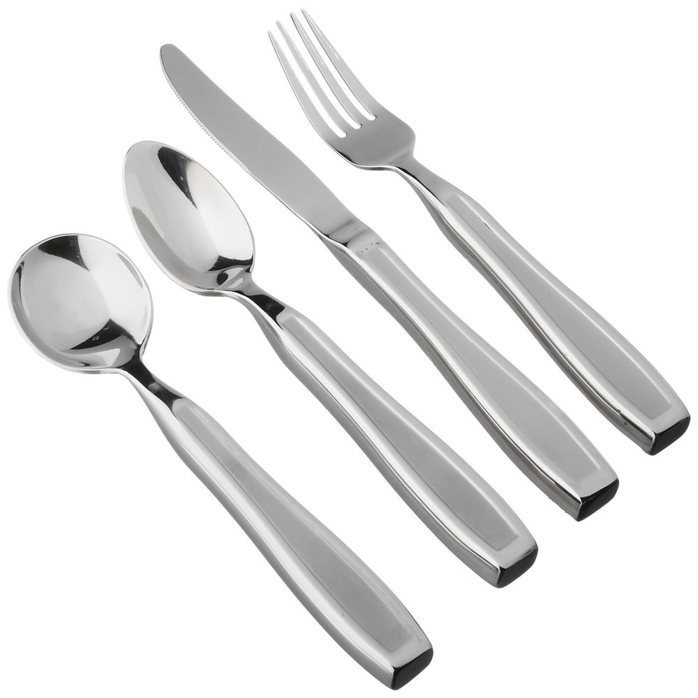 Kinsman KEatlery Weighted Utensils, Set of 4 Includes Knife, Fork, Teaspoon and Soup Spoon