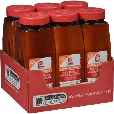 Lawry's Spicy Buffalo Wings Seasoning Mix, 21.5 oz (Pack of 6) - Six 21.5 Ounce Containers of Spicy Buffalo Powder Seasoning for Recipe Customization, Best for Chicken Wings and Mozzarella Sticks