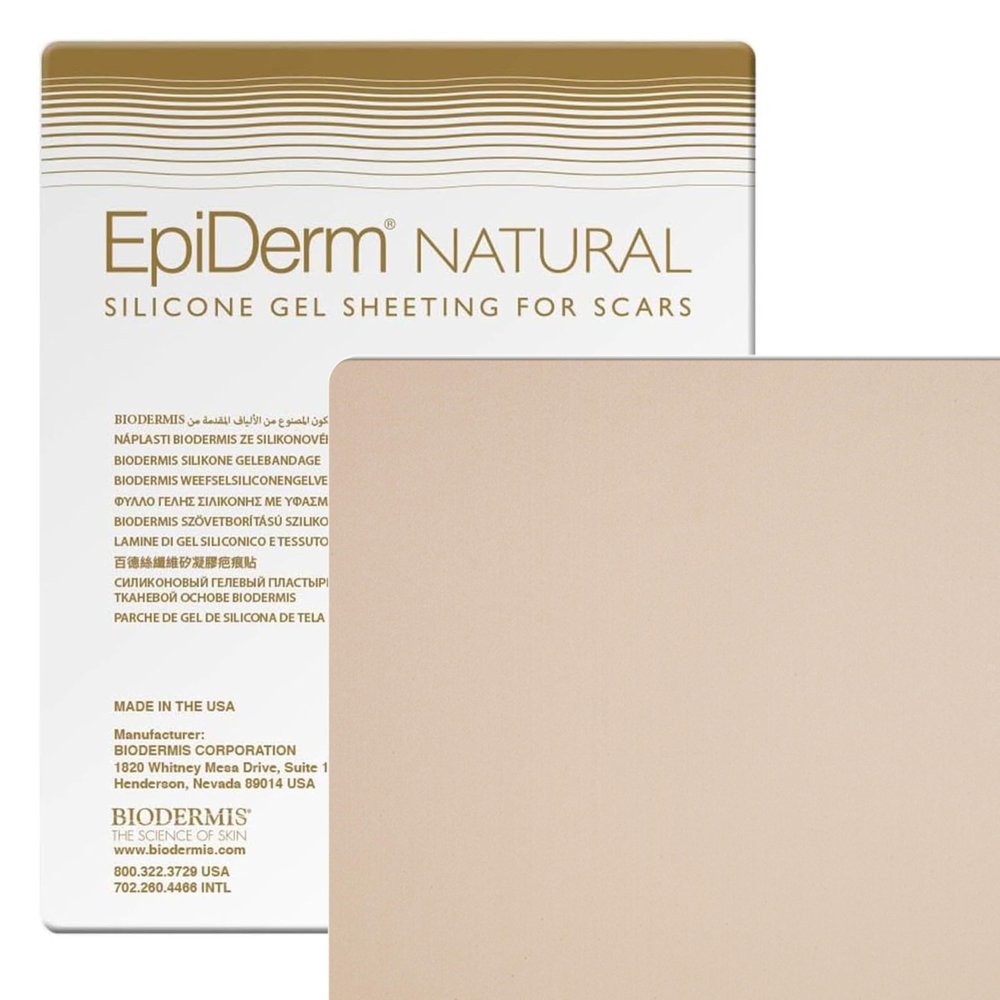 EpiDerm Large Silicone Scar Sheets  Soft, Reusable Silicone Sheets for Tummy Tuck, CSection, Burns & Surgical Scars  Customizable, Flexible & Easy to Clean - Made in the USA - 11" x 15.75", Natural