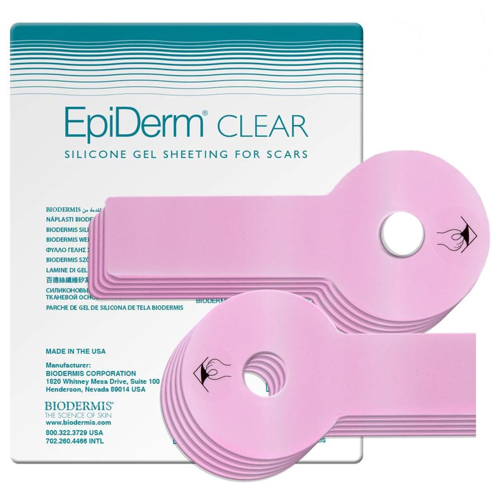 EpiDerm Areopexy Silicone Scar Sheets - Reusable, Washable & Customizable - Lollipop Shape Ideal for Lejour Breast Augmentation - Premium-Grade Silicone for Optimal Scar Management  Clear, 5 Pairs