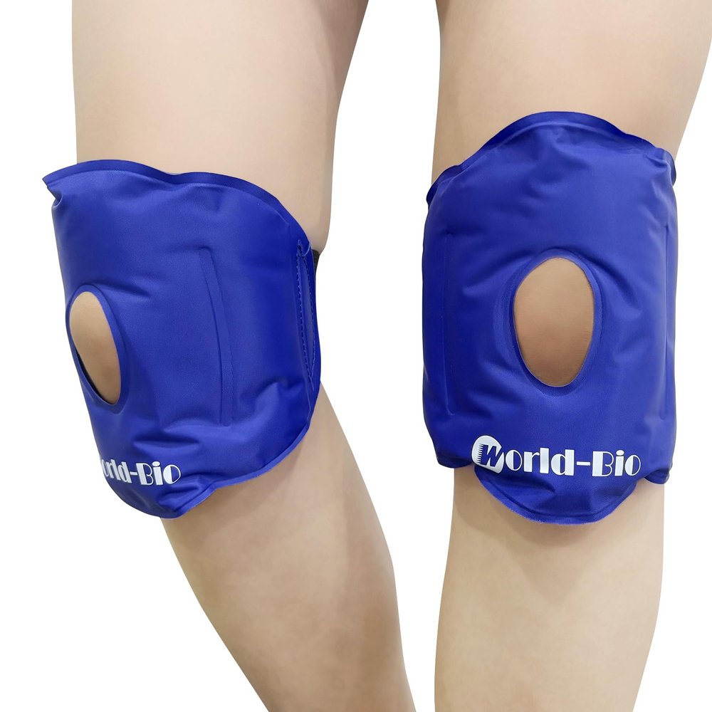 Knee Cold Pack for Injury,2 Packs Reusable Ice Pack Wrap for Knee Replacement Surgery, Ice Gel Packs Cold Therapy for Joint Pain Relief, Arthritis, Swelling, Bruises - 9.8" x 6.5"