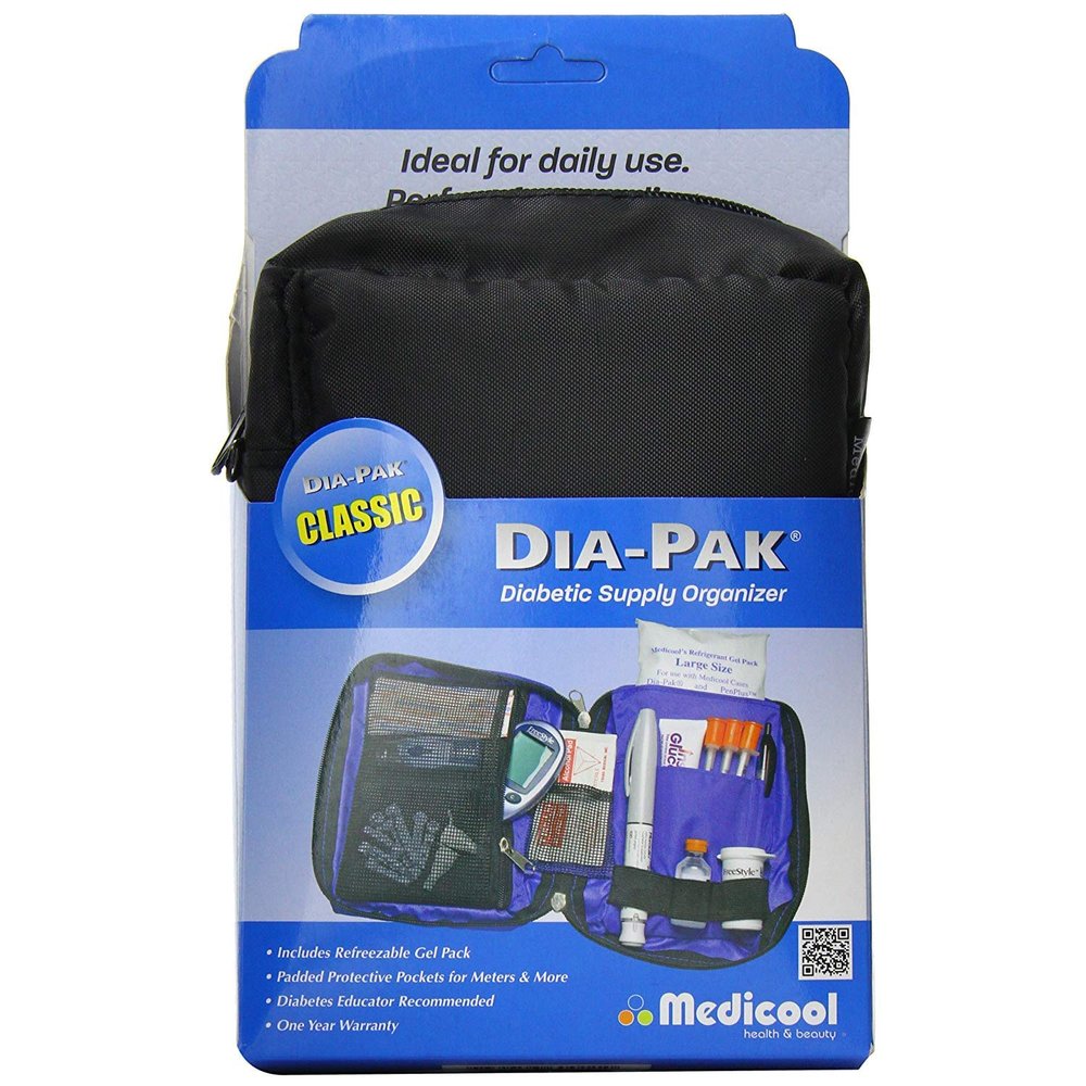 Medicool Dia-Pak Classic Diabetic Organizer for Two Week Supply with Large Gel Pack | DP CLAS/BL