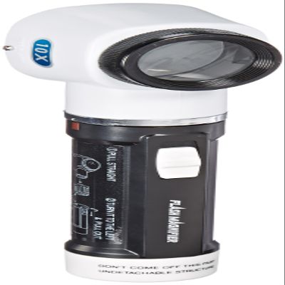Donegan V980-10 Flashlight Magnifier with Measurement Scale Lens, 10x Magnification, 30mm Lens Diameter