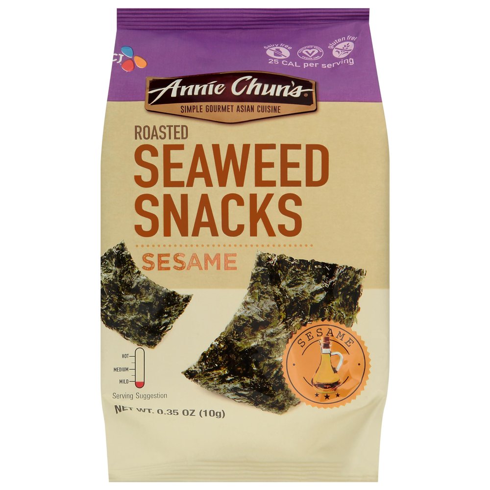 Annie Chun's Roasted Seaweed Snacks, Sesame, 0.35-ounce (Pack of 12), America's #1 Selling Seaweed Snacks 23333-29622
