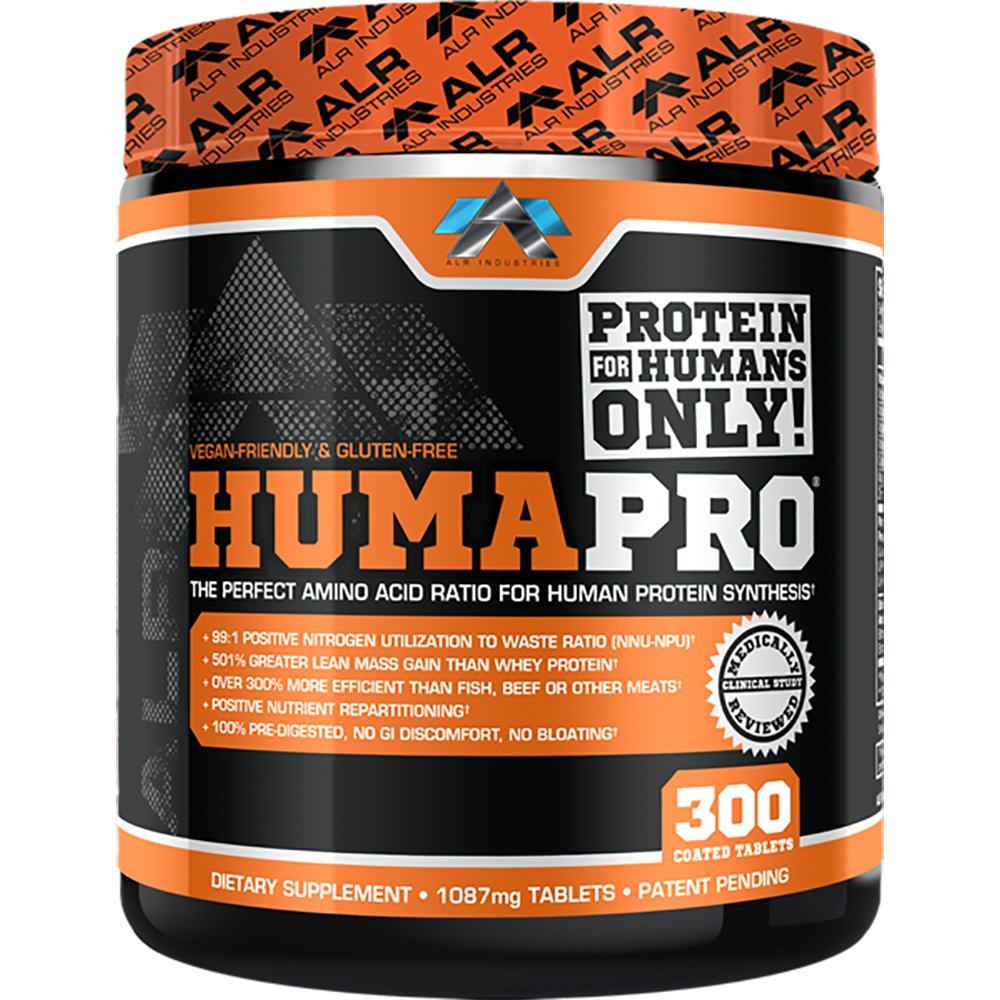 ALR Industries Humapro Tablets | Amino Acids Protein Matrix for Humans | 99% Utilization for Lean Muscle | Vegan, Gluten Free | 300 Tablets / 60 Servings