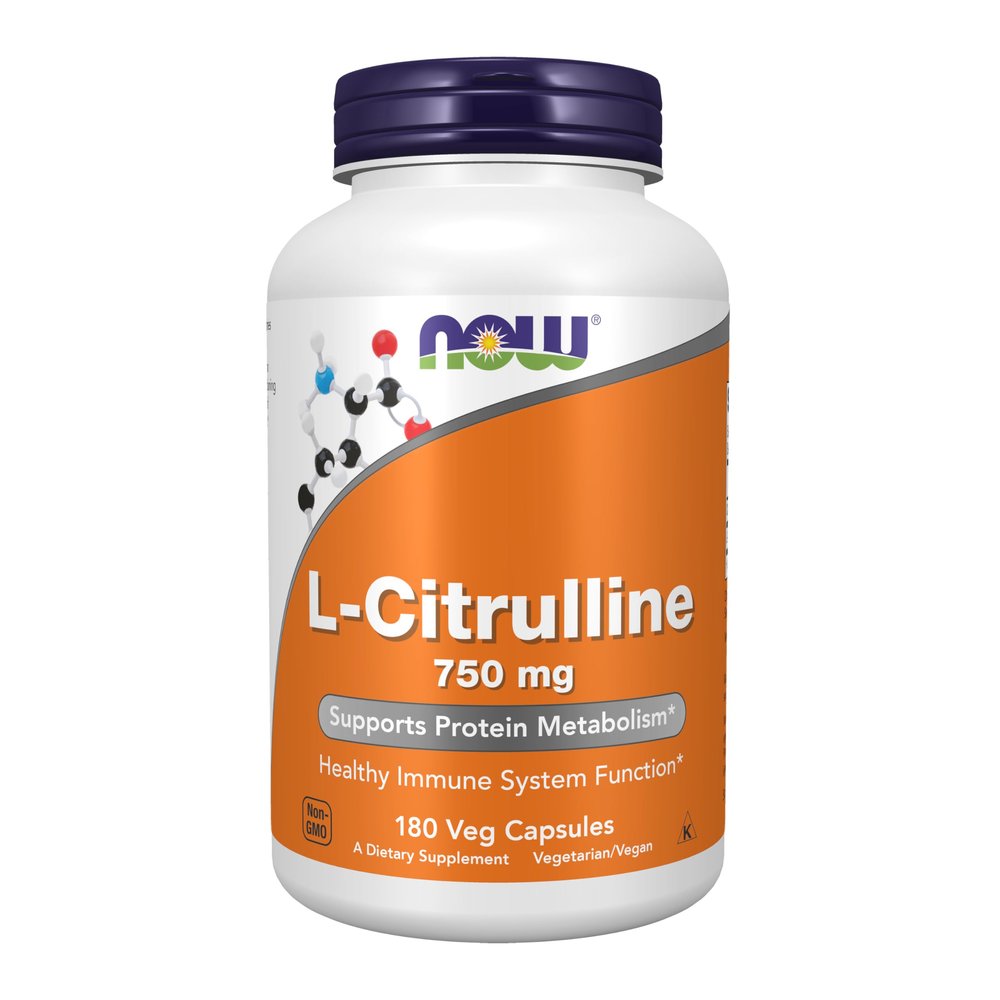 NOW Foods Supplements, L-Citrulline 750 mg, Supports Protein Metabolism*, Amino Acid, 180 Veg Capsules