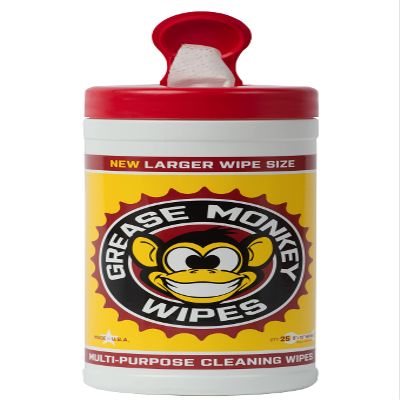 Grease Monkey Wipes, Multi-Purpose, Heavy Duty Cleaning Wipes Canister, 25-Count
