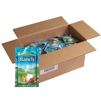 Hidden Valley Original Ranch Dressing & Ranch Dip Packets, Creamy Blend of Herbs and Spices, Versatile Portion Control Condiment for Salads and Dipping, 1.5 oz, 84 Pack
