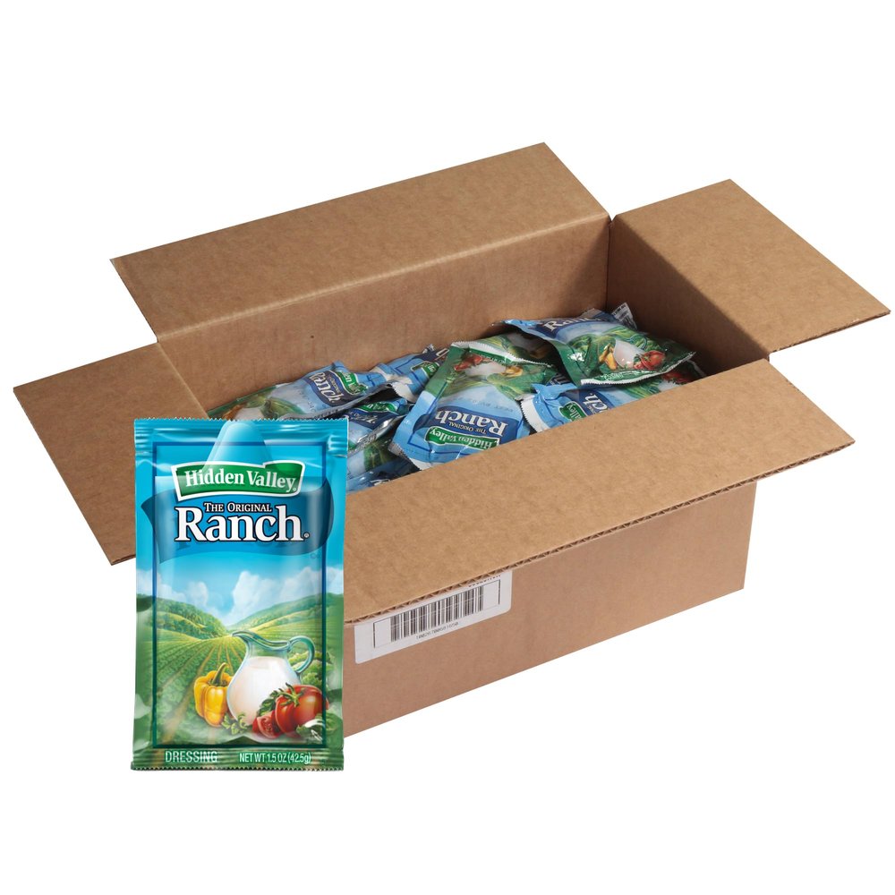 Hidden Valley Original Ranch Dressing & Ranch Dip Packets, Creamy Blend of Herbs and Spices, Versatile Portion Control Condiment for Salads and Dipping, 1.5 oz, 84 Pack