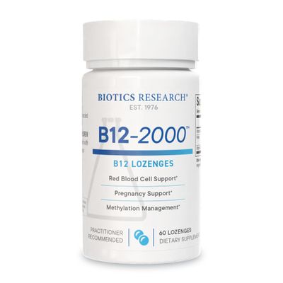 Biotics Research B12-2000 Vitamin B12 2000 mcg, B6, FolateB12 Sublingual Lozenges, Methylation Support Supplement, High Potency, Highly Absorbable, Natural, Berry Flavor, Dissolves Easily60 Count