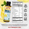 Barlean's Omega 3 Fish Oil Liquid Supplement for Men and Women, 1080mg of EPA and DHA Fatty Acid, Promotes Brain & Heart Health - Non-GMO, Lemon Crme, 8 oz view 2