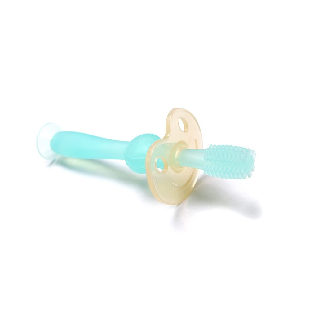 Haakaa 360 Silicone Baby Toothbrush 100% Soft Food Grade Silicone, BPA-Free, Suction Base, Safe for Babies 6 Months+, Gentle Gum and Teeth Cleaning for Infants, Gum Massager