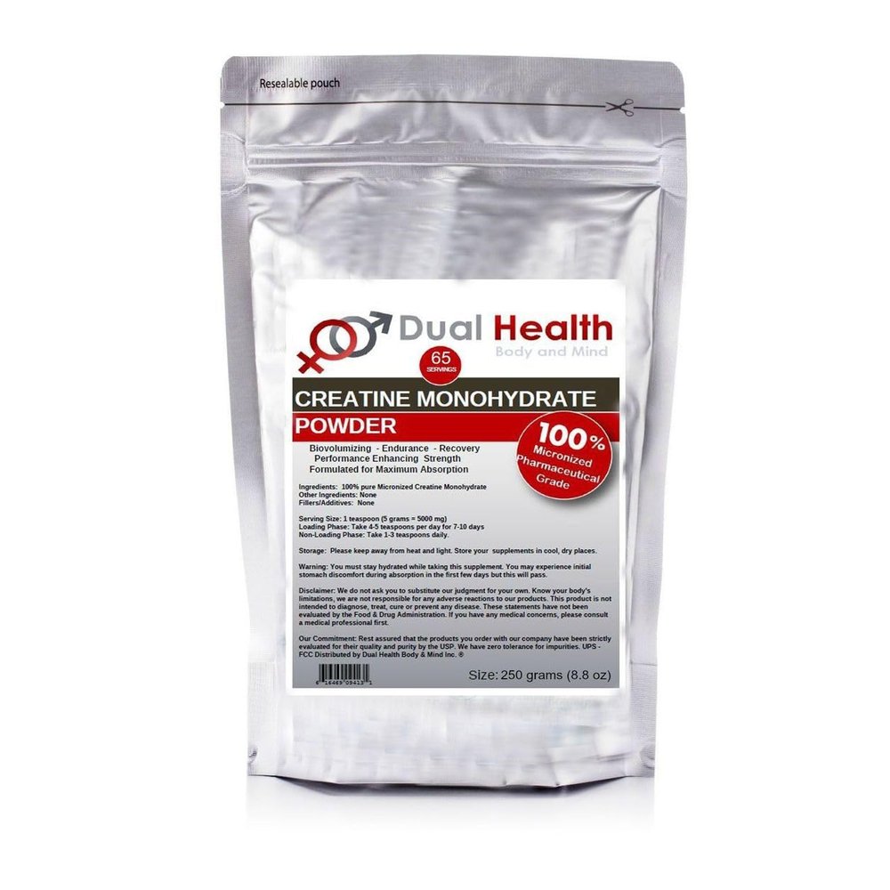 Creatine Monohydrate (250 Grams (8.8 oz)) 200 Mesh Pure Micronized Powder Bulk Supplement Pre Workout, Body Building, Strength, Athletic Performance, Muscle Recovery, 5g (5000mg) Serving Size